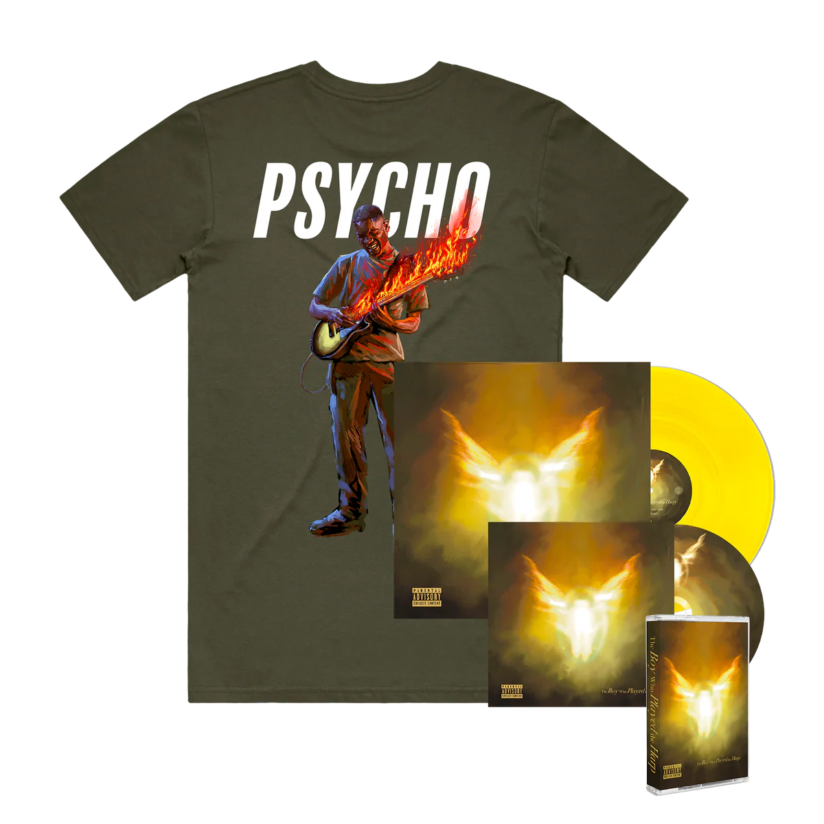 Psycho In The Fire Khaki Tee Complete Bundle