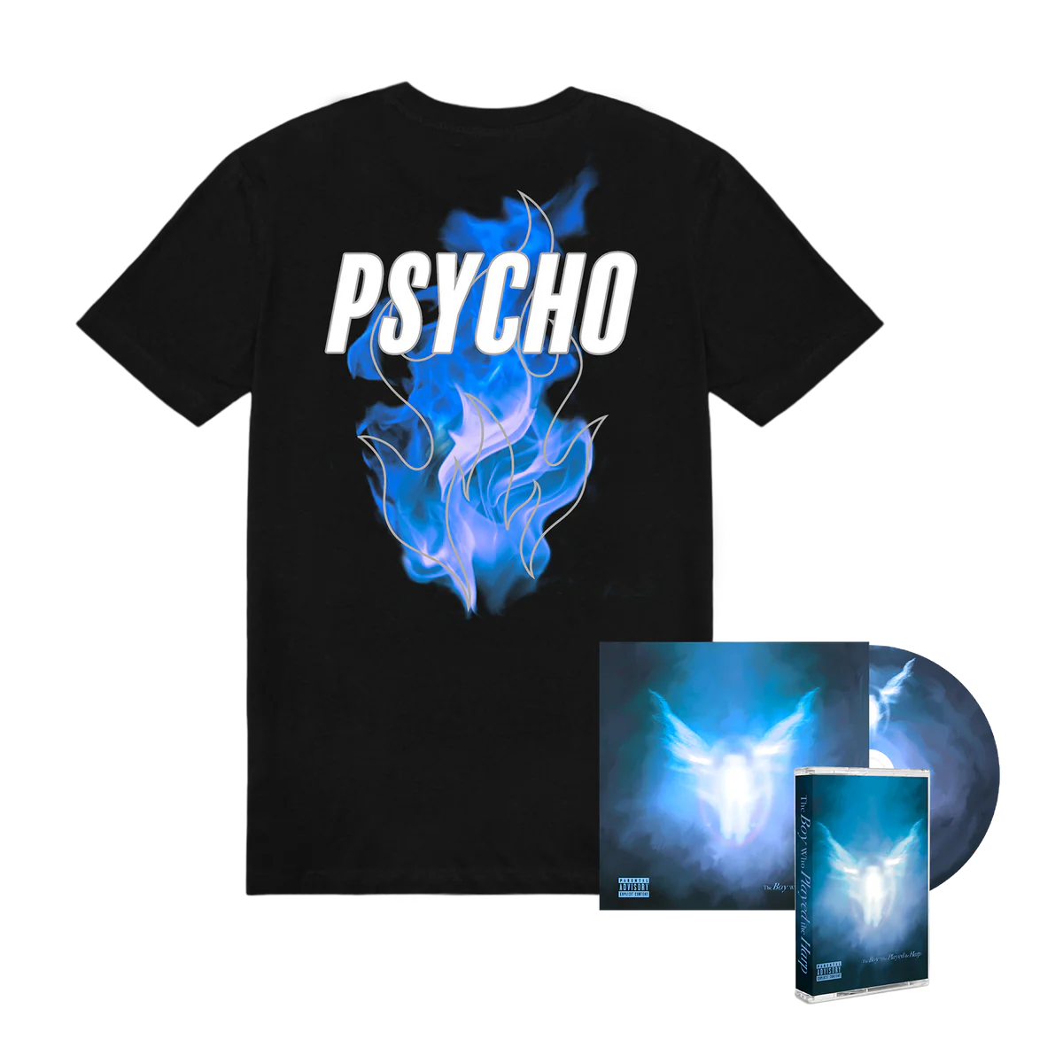 Psycho Blue Reflective Tee (3M), CD + Cassette
