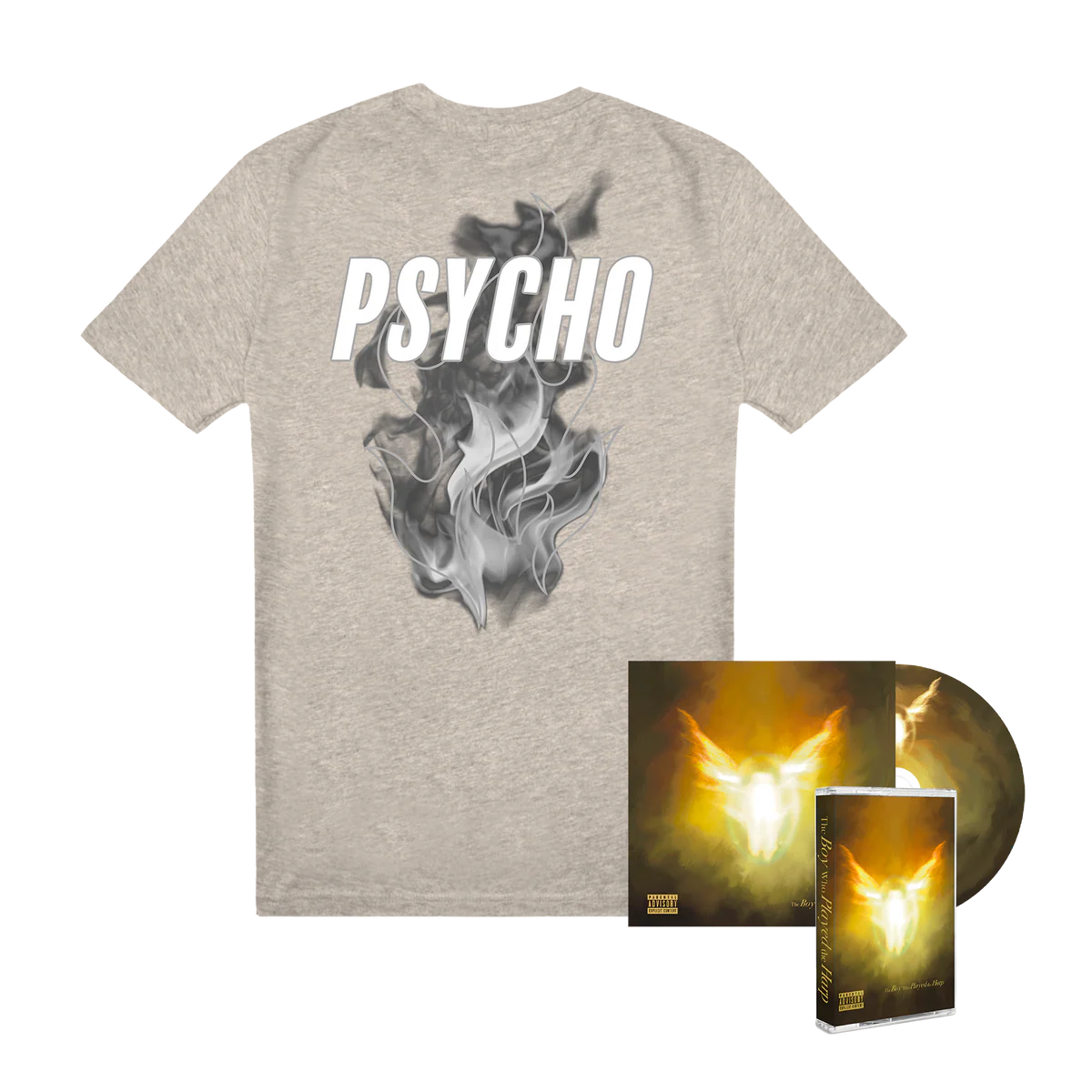 Psycho Grey Reflective Tee (3M), CD + Cassette
