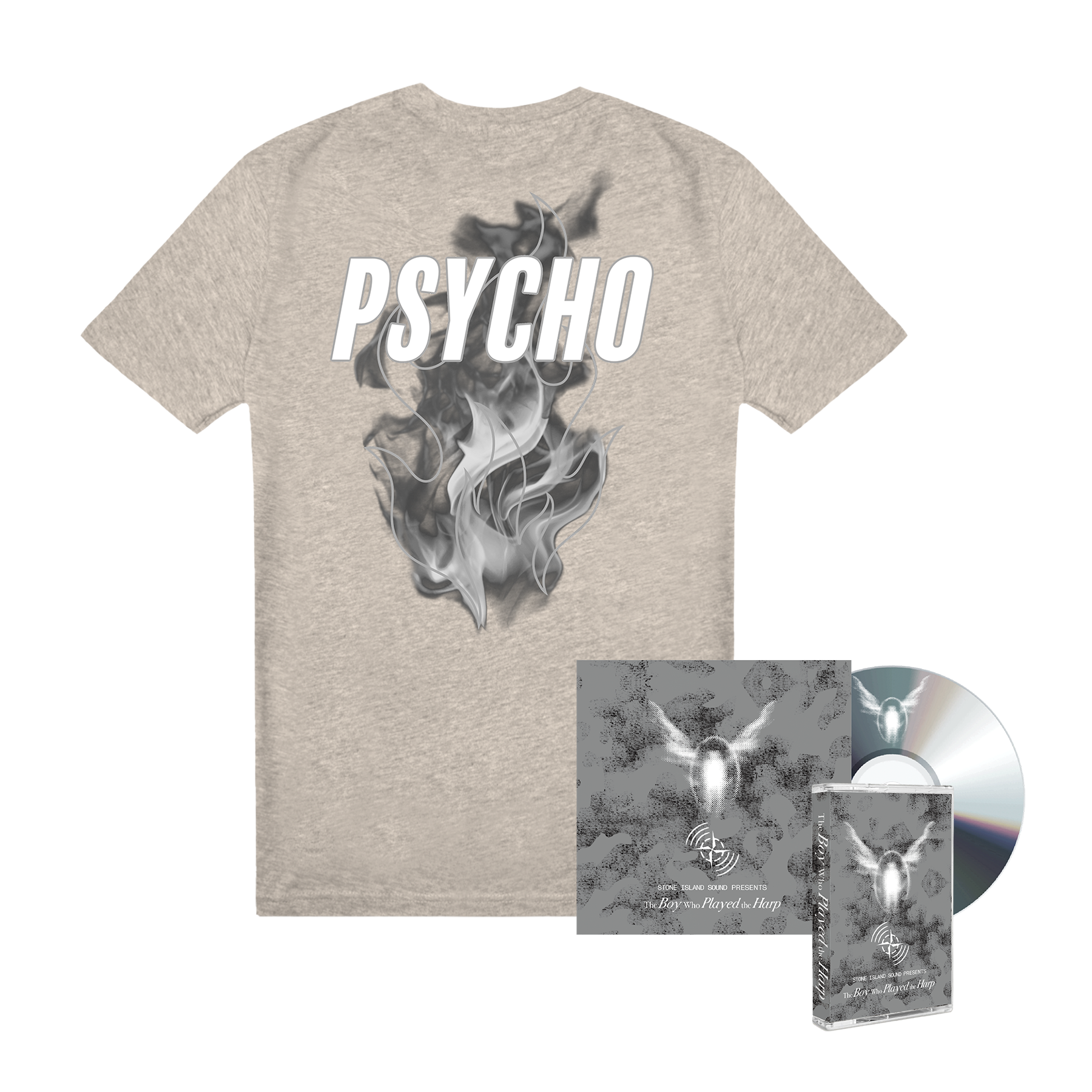 Psycho Grey Reflective Tee (3M), Stone Island CD + Cassette
