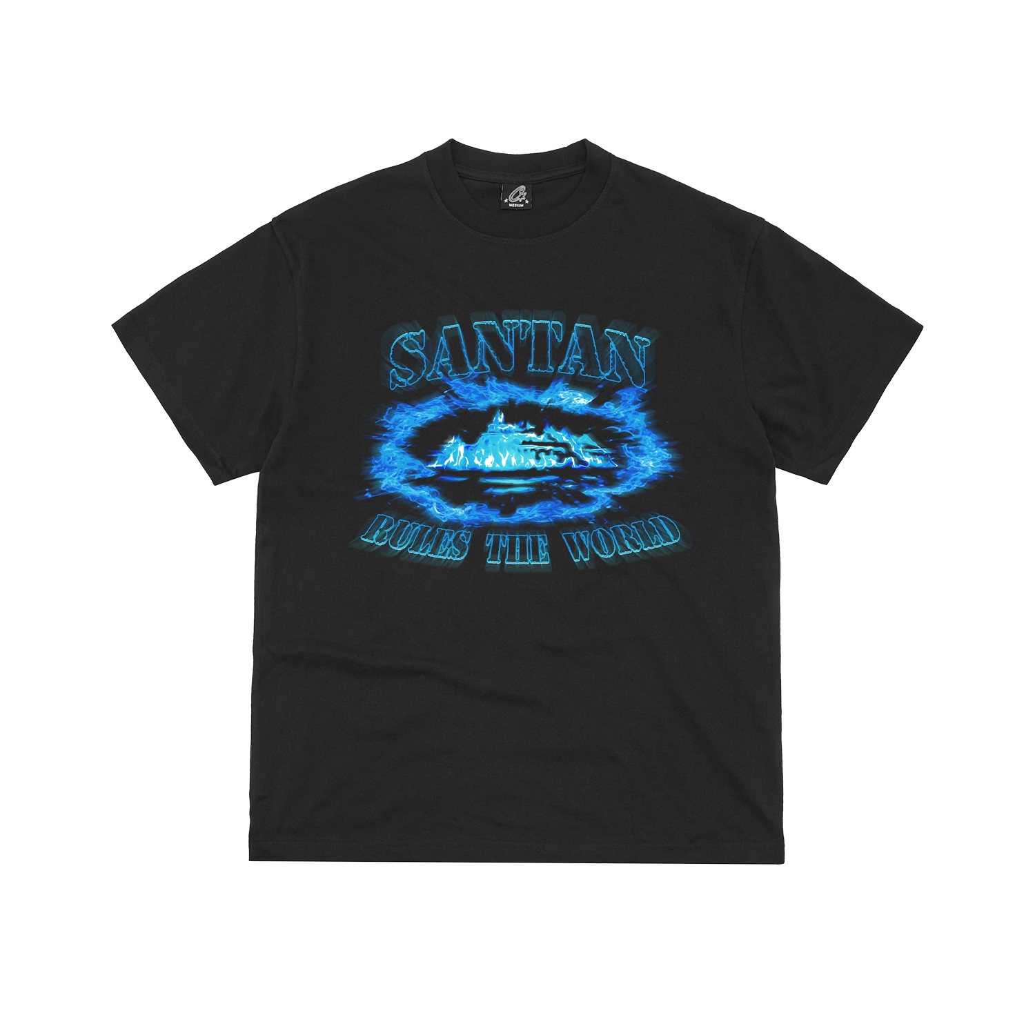 Dave - Santan Alcatraz Tee (Black/Blue Flame)
